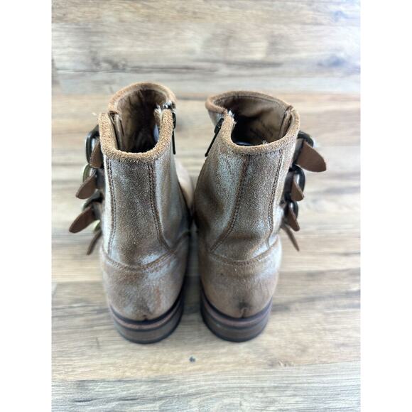 FRYE Veronica Belted Short Boots 6.5B Brown Suede Patina # 70581 LN - Picture 11 of 11